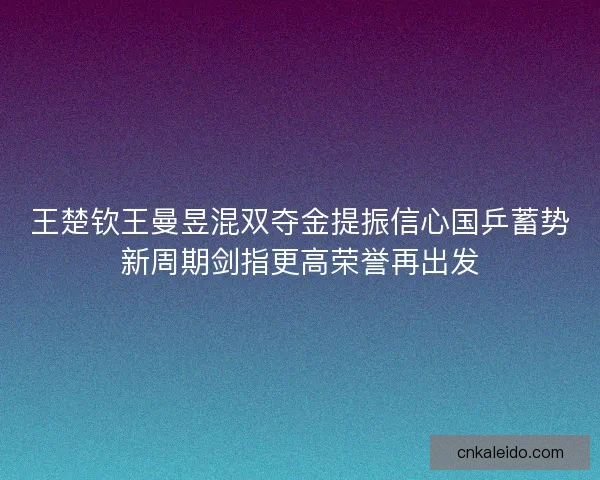 王楚钦王曼昱混双夺金提振信心国乒蓄势新周期剑指更高荣誉再出发