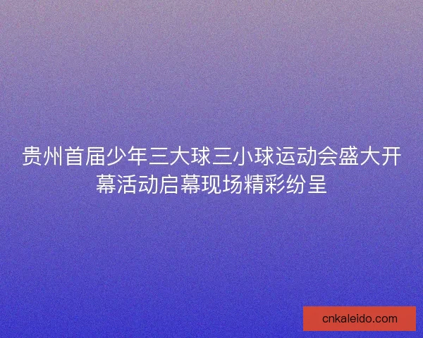 贵州首届少年三大球三小球运动会盛大开幕活动启幕现场精彩纷呈