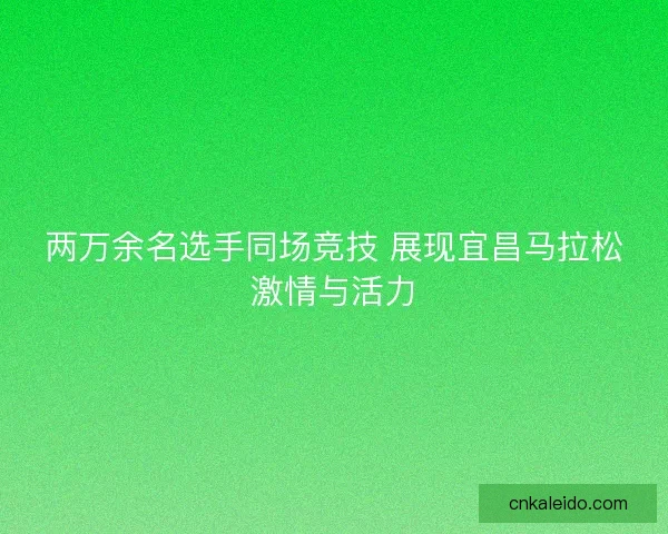 两万余名选手同场竞技 展现宜昌马拉松激情与活力