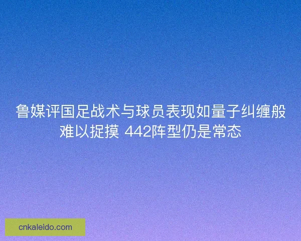 鲁媒评国足战术与球员表现如量子纠缠般难以捉摸 442阵型仍是常态